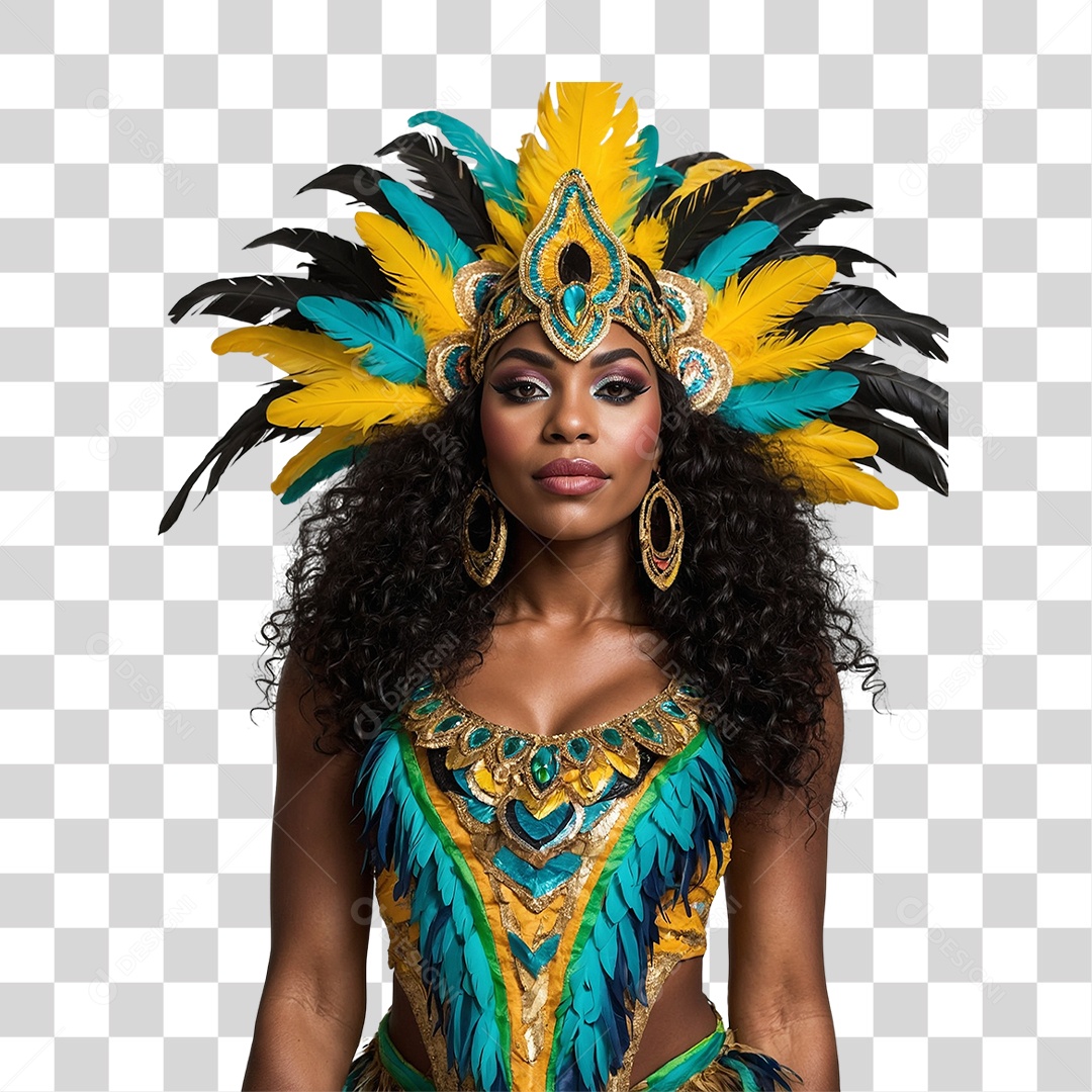 Mulher com Fantasia de Carnaval PNG Transparente