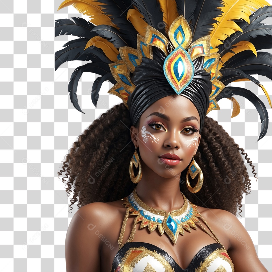 Mulher com Fantasia de Carnaval PNG Transparente