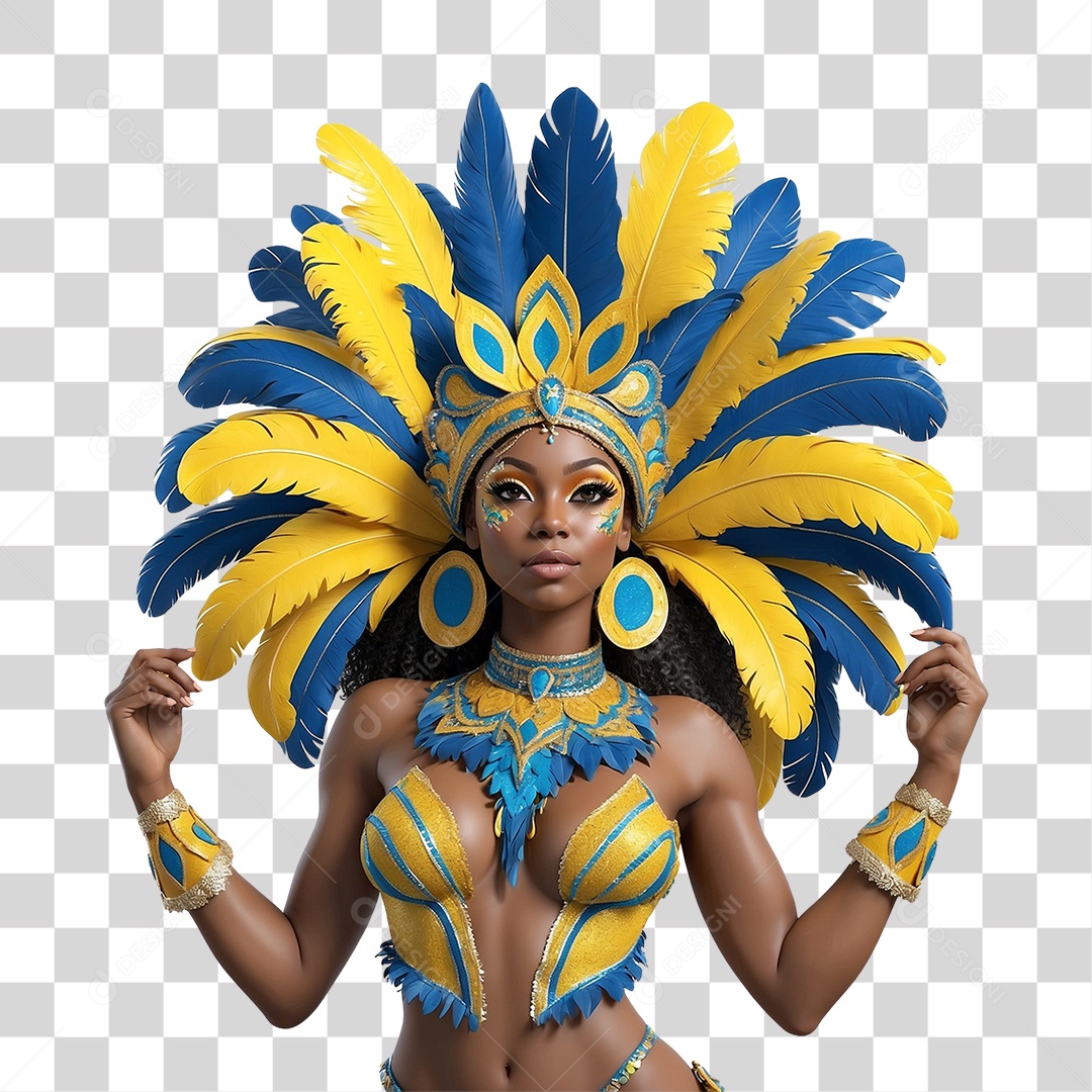 Mulher com Fantasia de Carnaval PNG Transparente