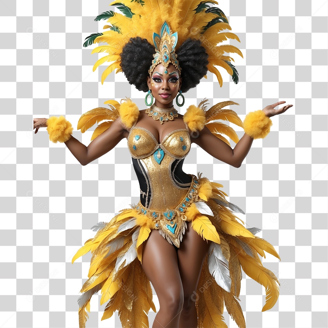 Mulher com Fantasia de Carnaval PNG Transparente