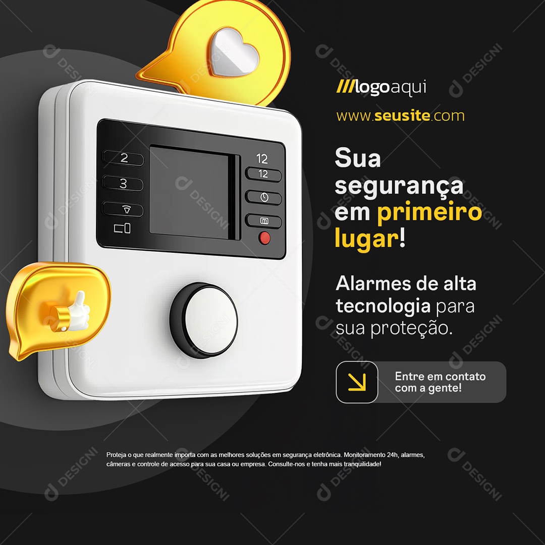 Segurança Sua Segurança em Primeiro Lugar Social Media PSD Editável