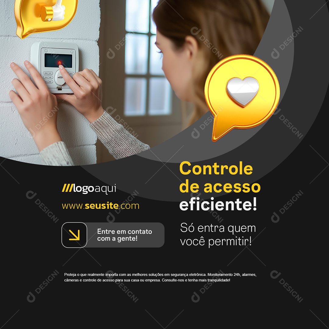 Segurança Controle de Acesso Eficiente Social Media PSD Editável