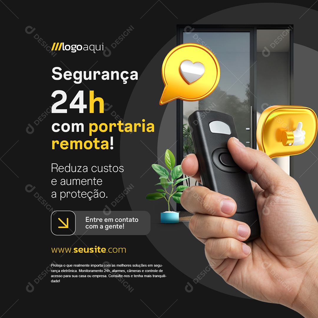 Segurança Portaria Remota Social Media PSD Editável