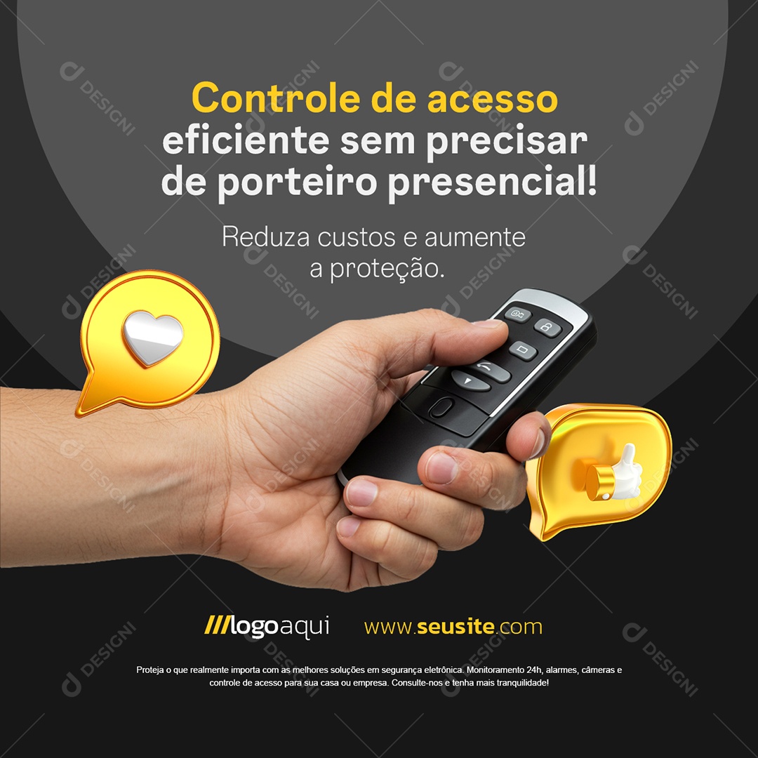 Segurança Controle de Acesso Social Media PSD Editável