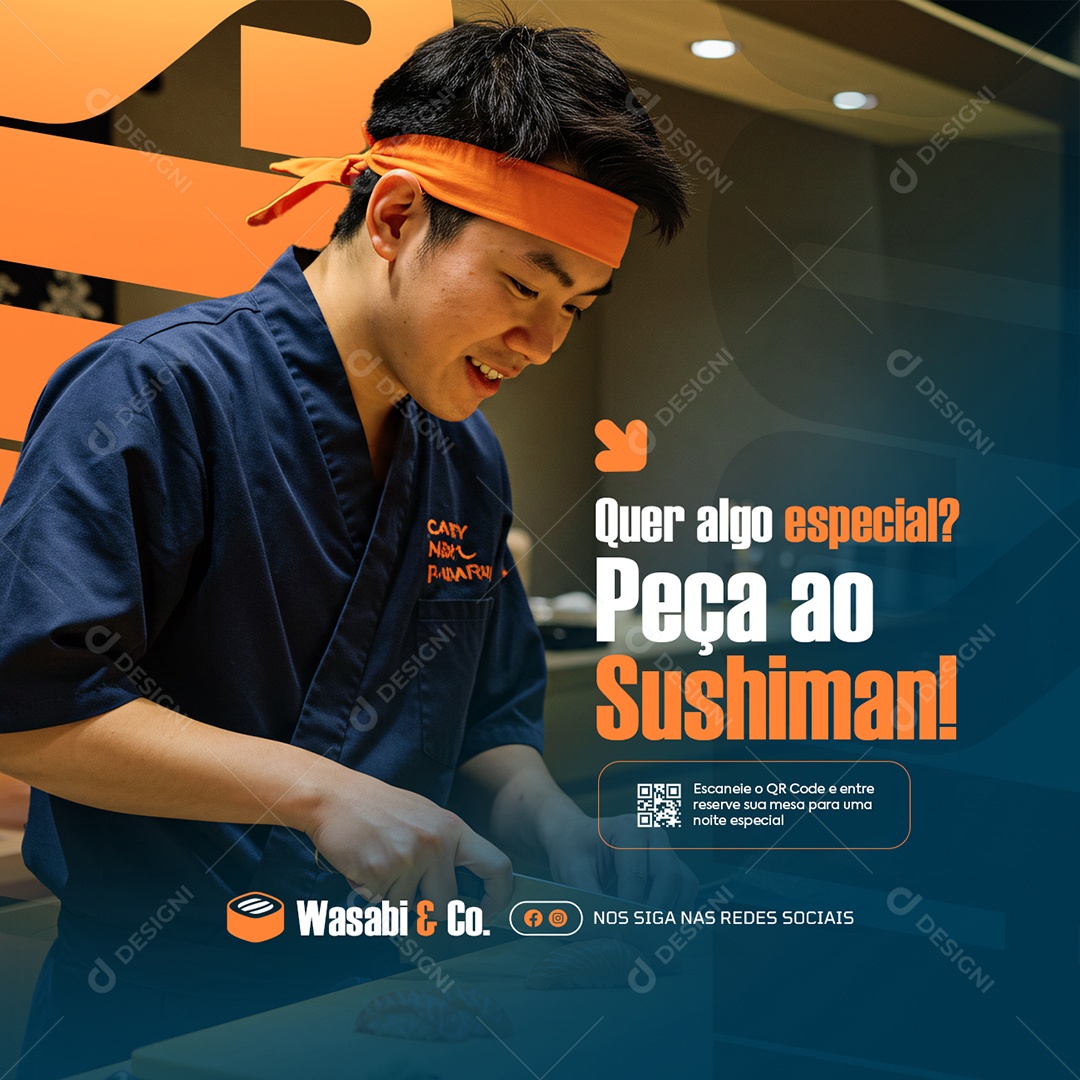 Restaurante Japonês Quer Algo Especial Social Media PSD Editável