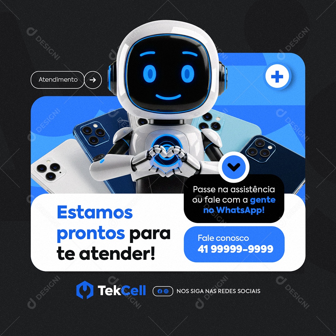 Manutenção Estamos Prontos para Te Atender Social Media PSD Editável