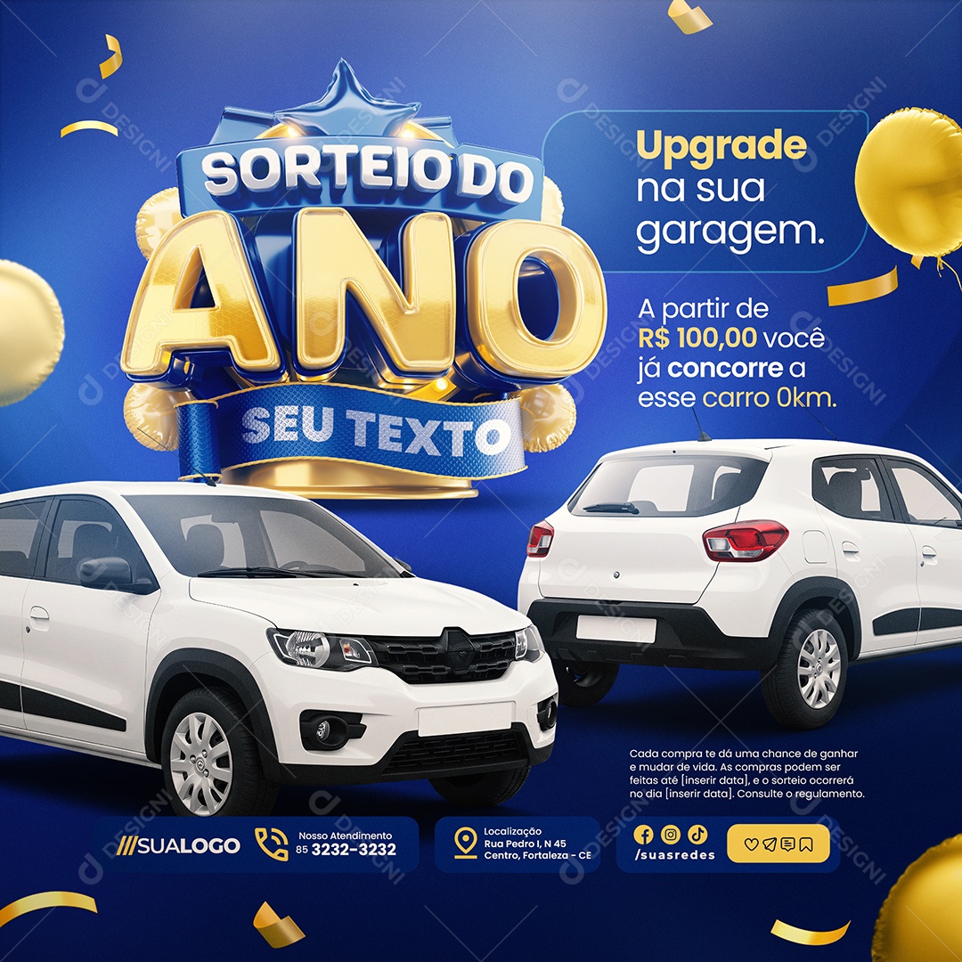 Supermercado Sorteio Do Ano Upgrade Social Media PSD Editável