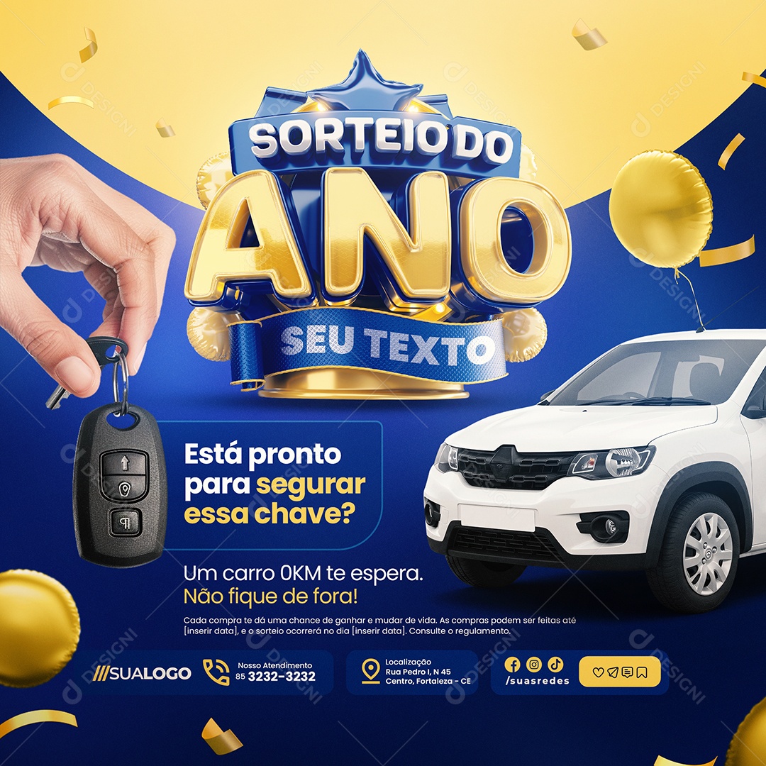 Supermercado Sorteio Do Ano Está Pronto Social Media PSD Editável