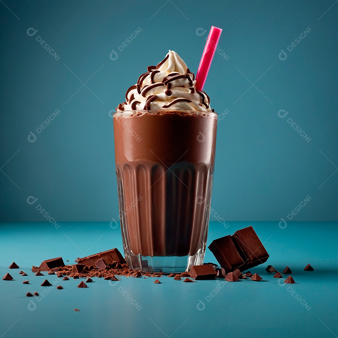 Milk shake de chocolate com chantilly