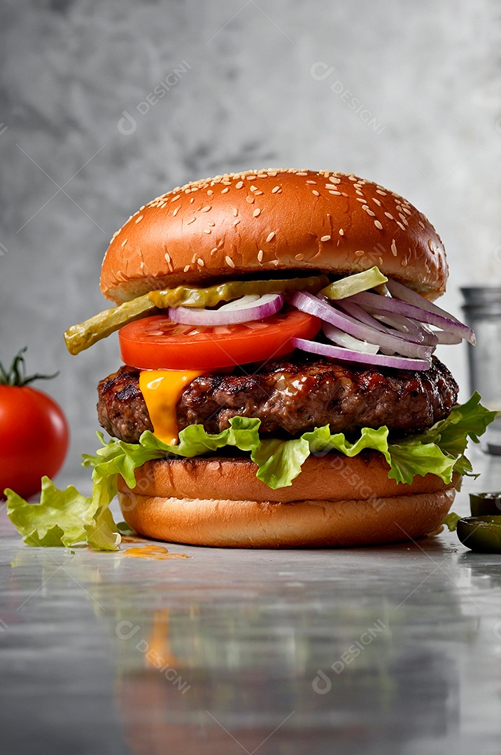 Hamburguer gourmet de cheddar bacon