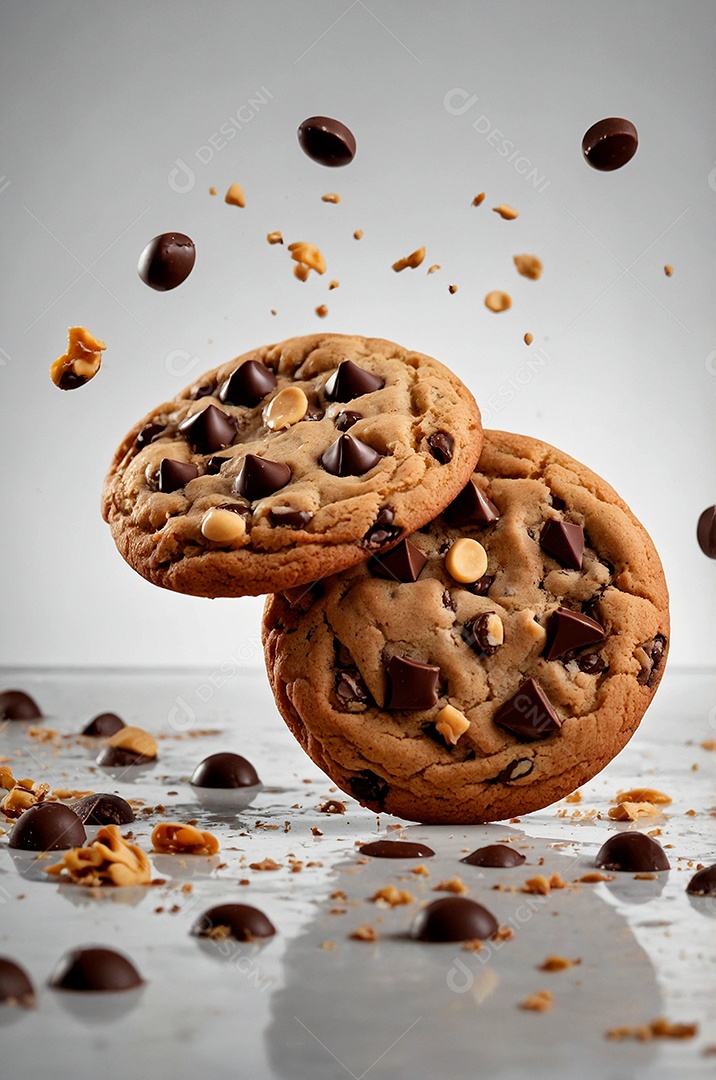 Biscoito de coockies com gotas de chocolate