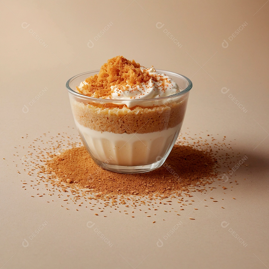 Doce de paçoca com bolo e creme