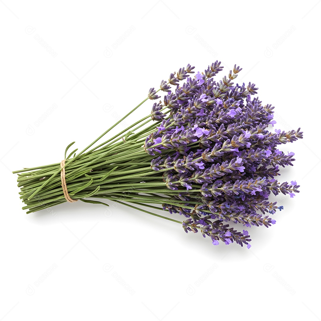 Imagem mostra um buquê de lavanda, também conhecida como alfazema.