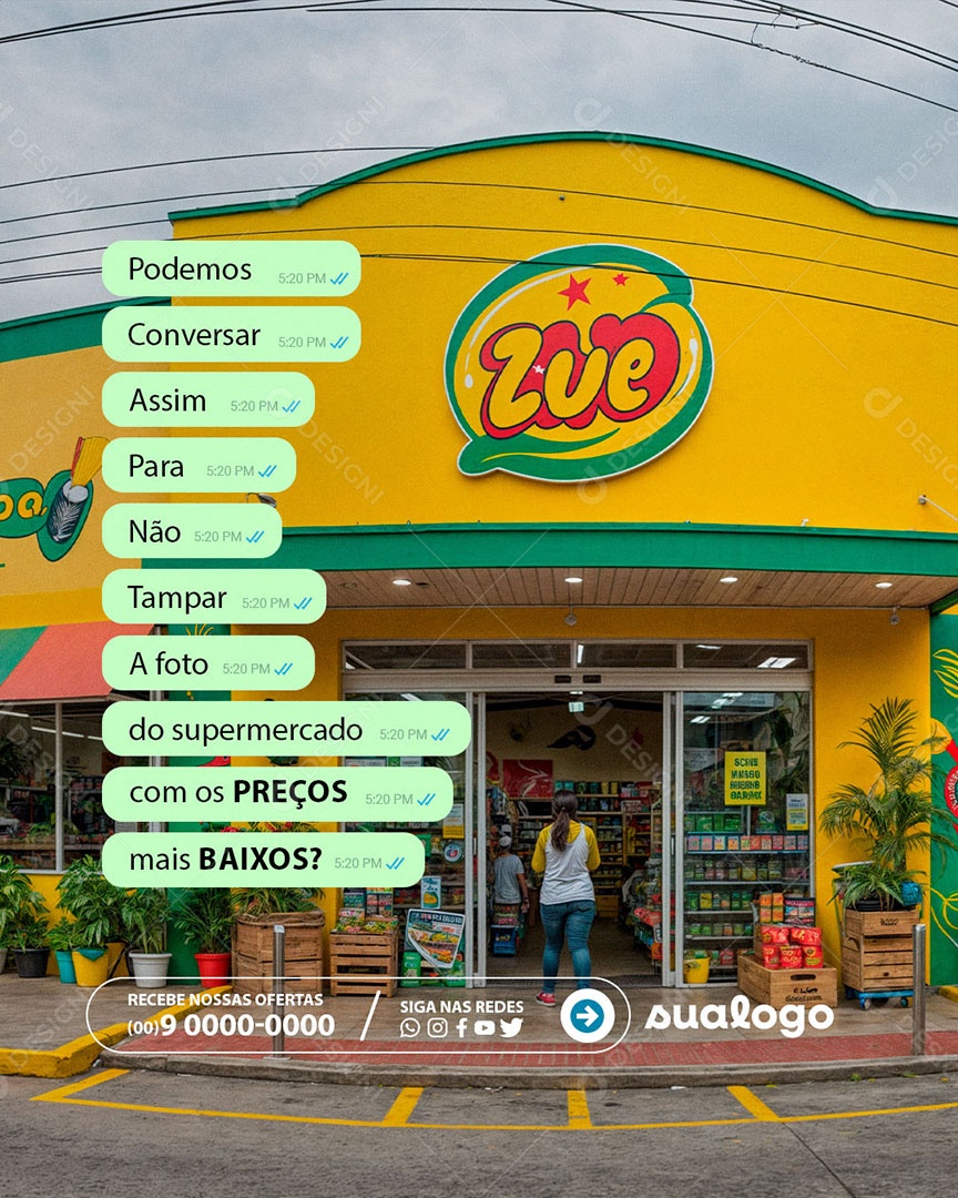 Trend Podemos Conversar Assim Supermercado Social Media PSD Editável