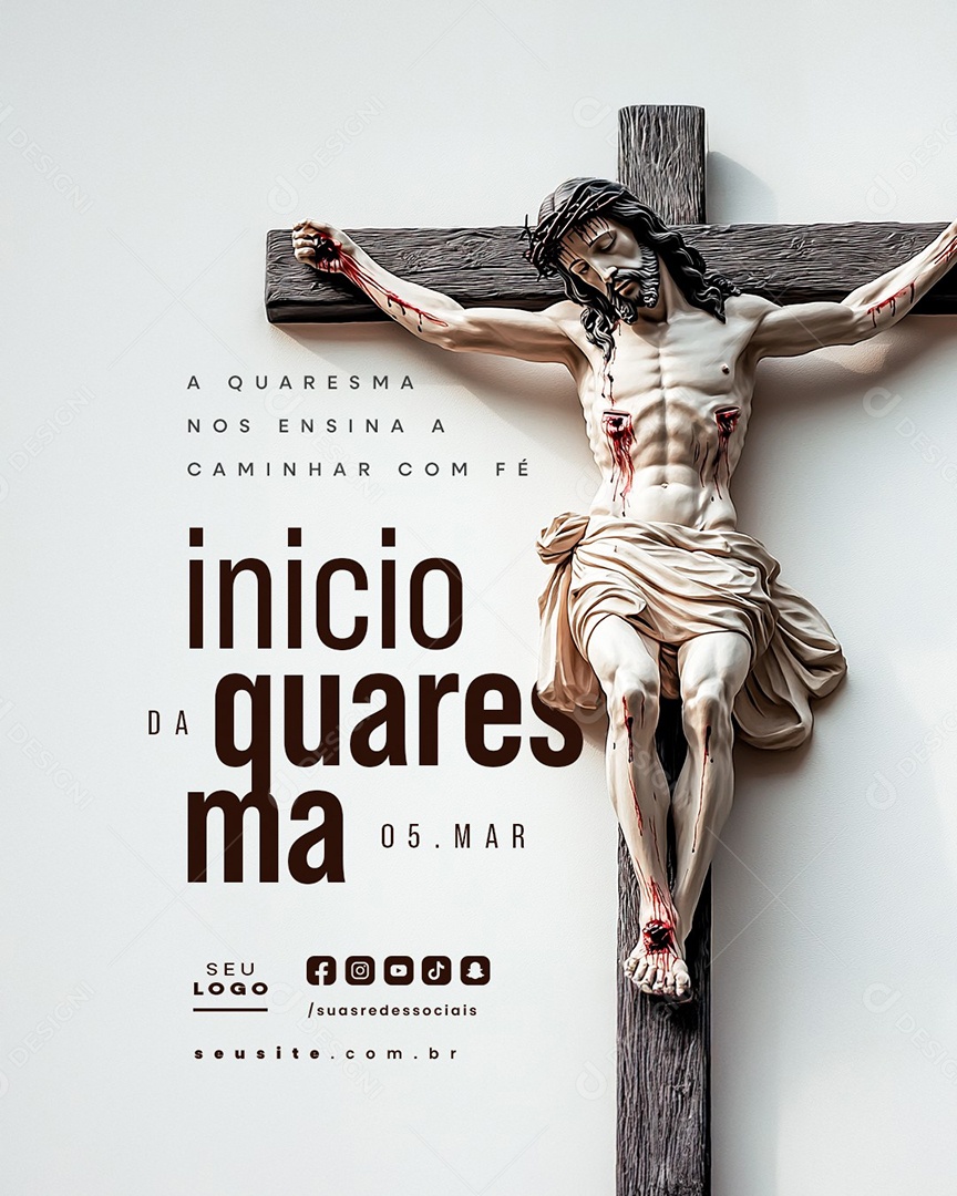 Início da Quaresma 05 de Março Social Media PSD Editável