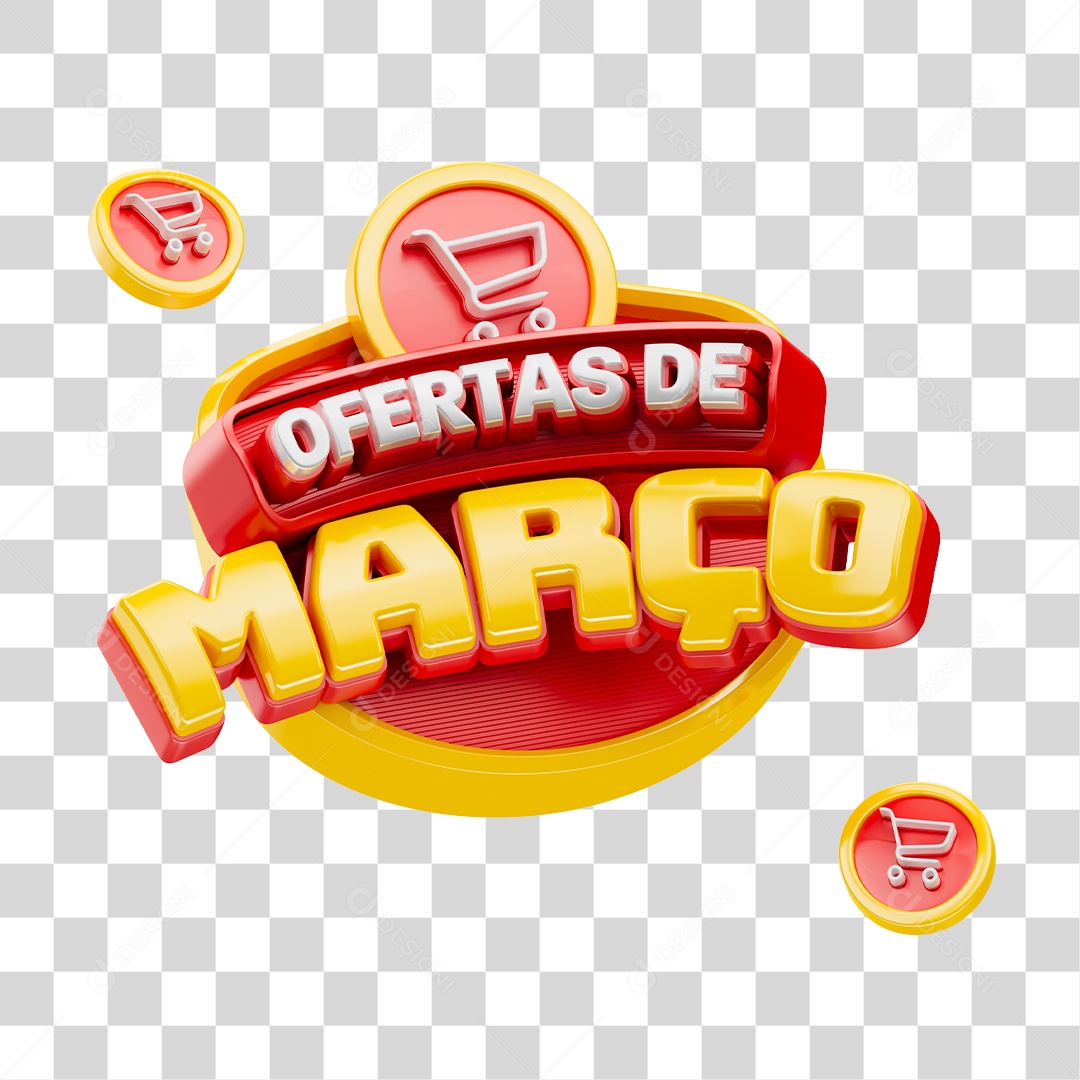 Selo3D Ofertas de Março Lojas PNG Transparente