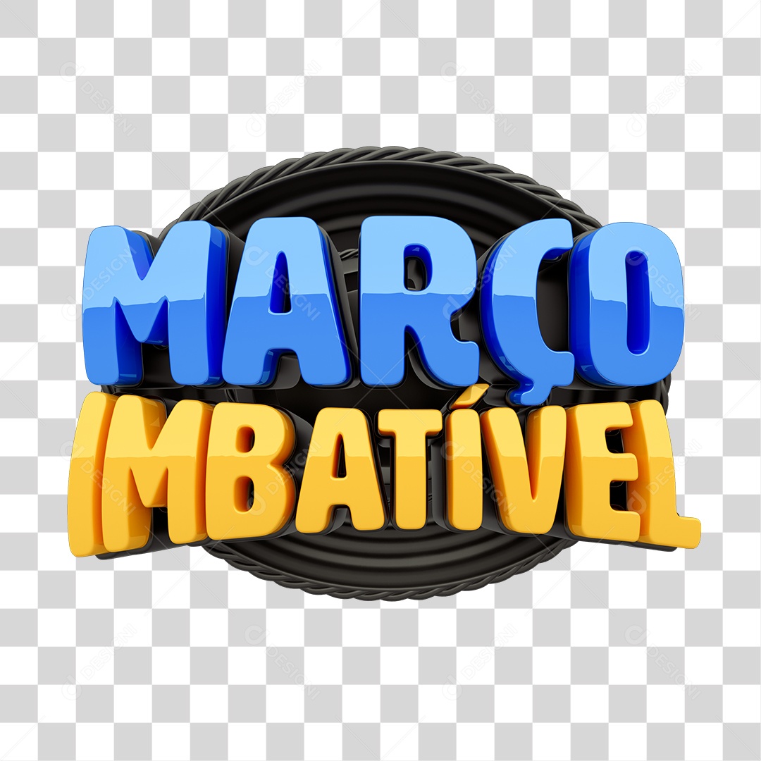 Selo3D Março Imbatível PNG Transparente