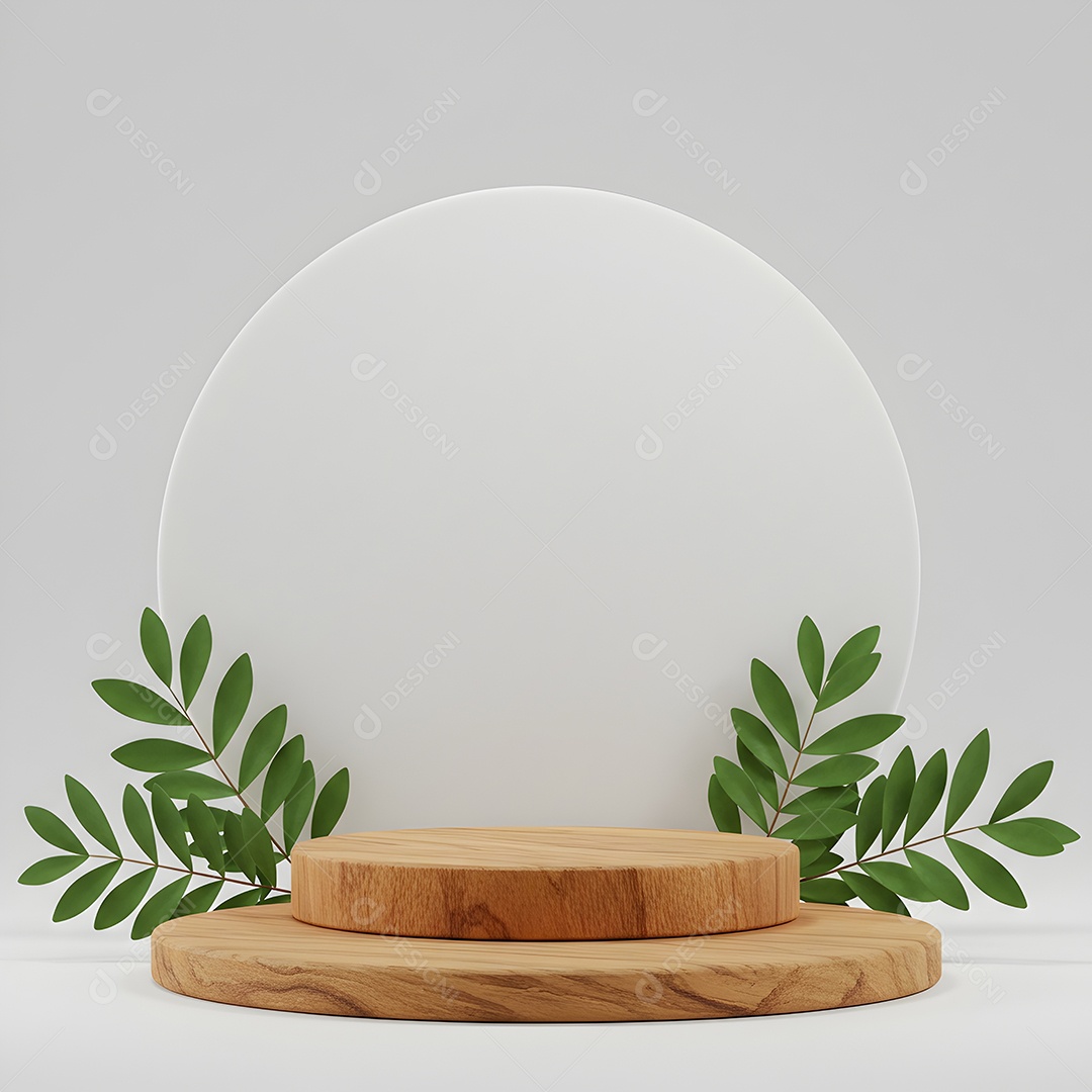 Podium de madeira em um fundo isolado