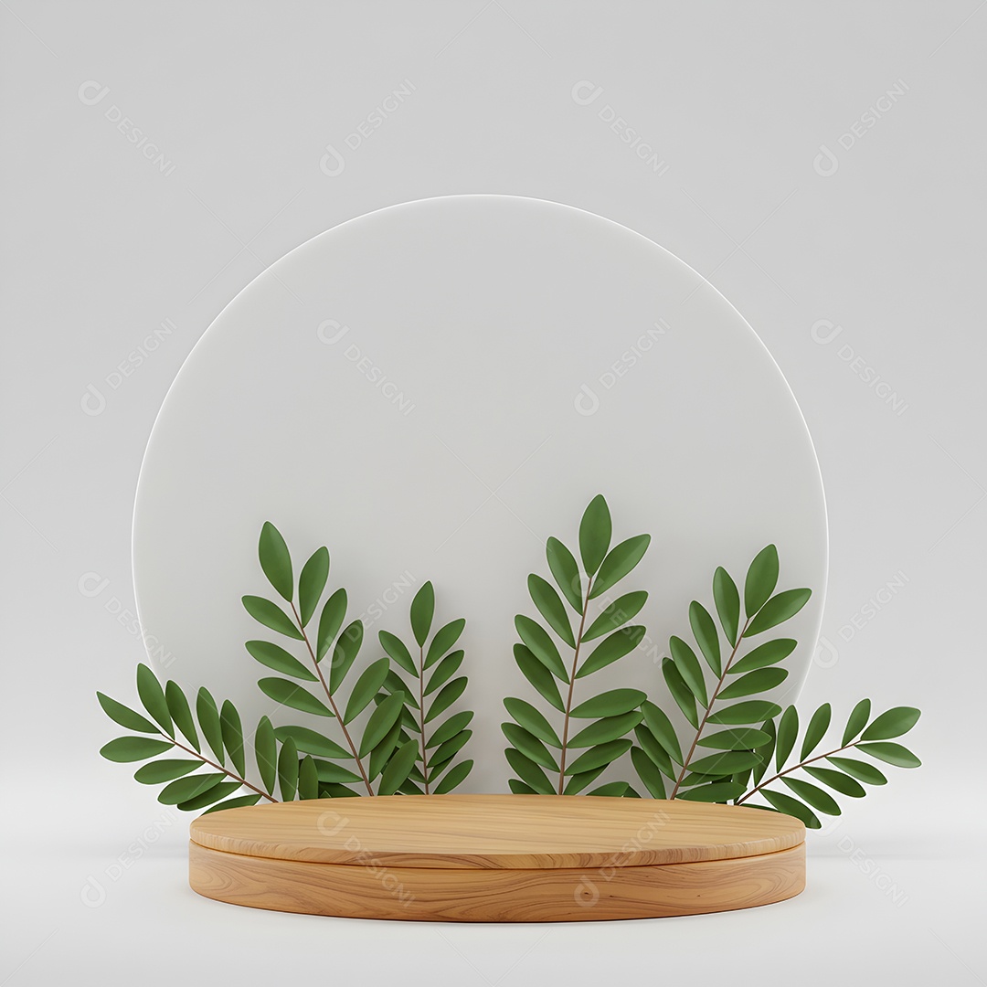 Podium de madeira em um fundo isolado