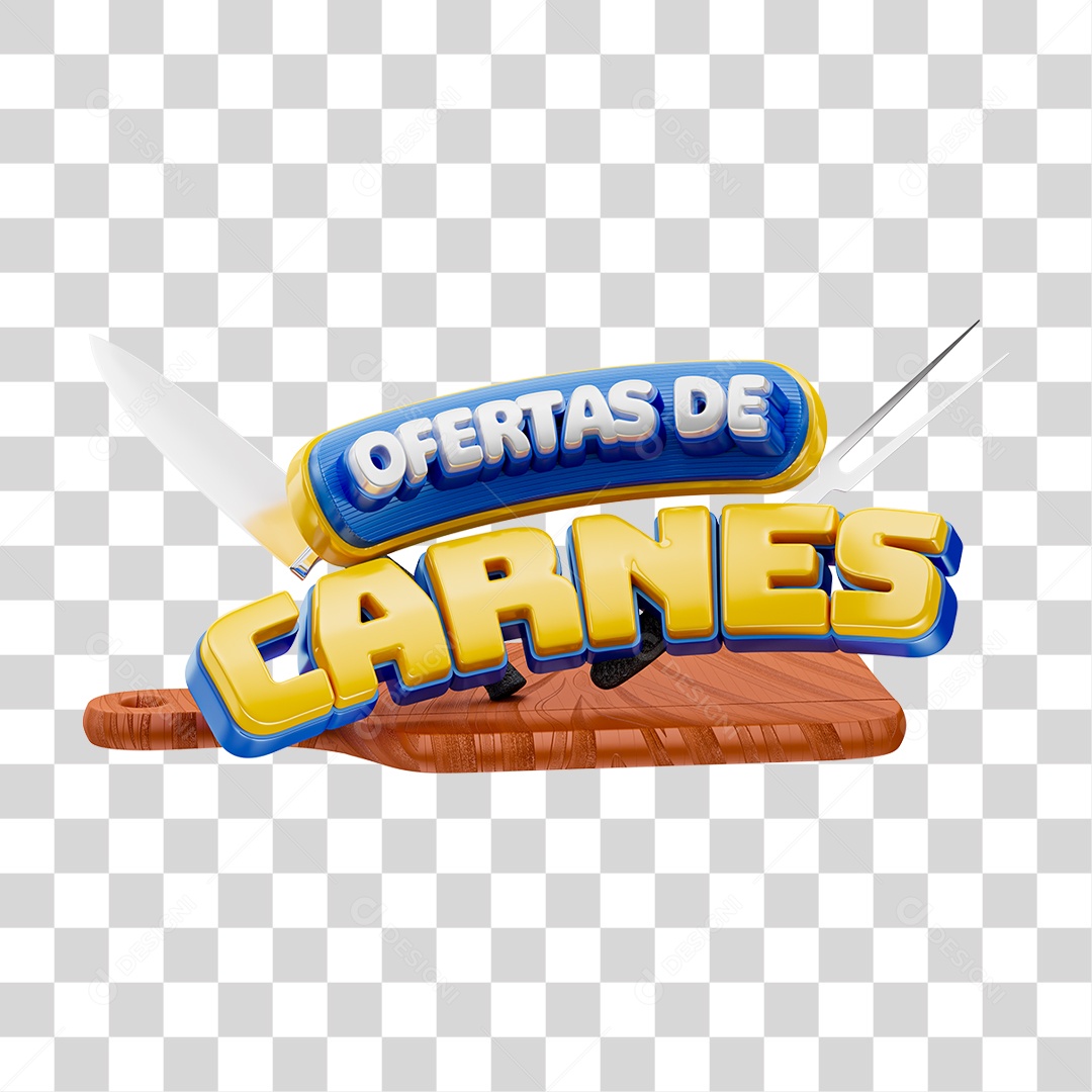 Selo 3D Ofertas Carne PNG Transparente