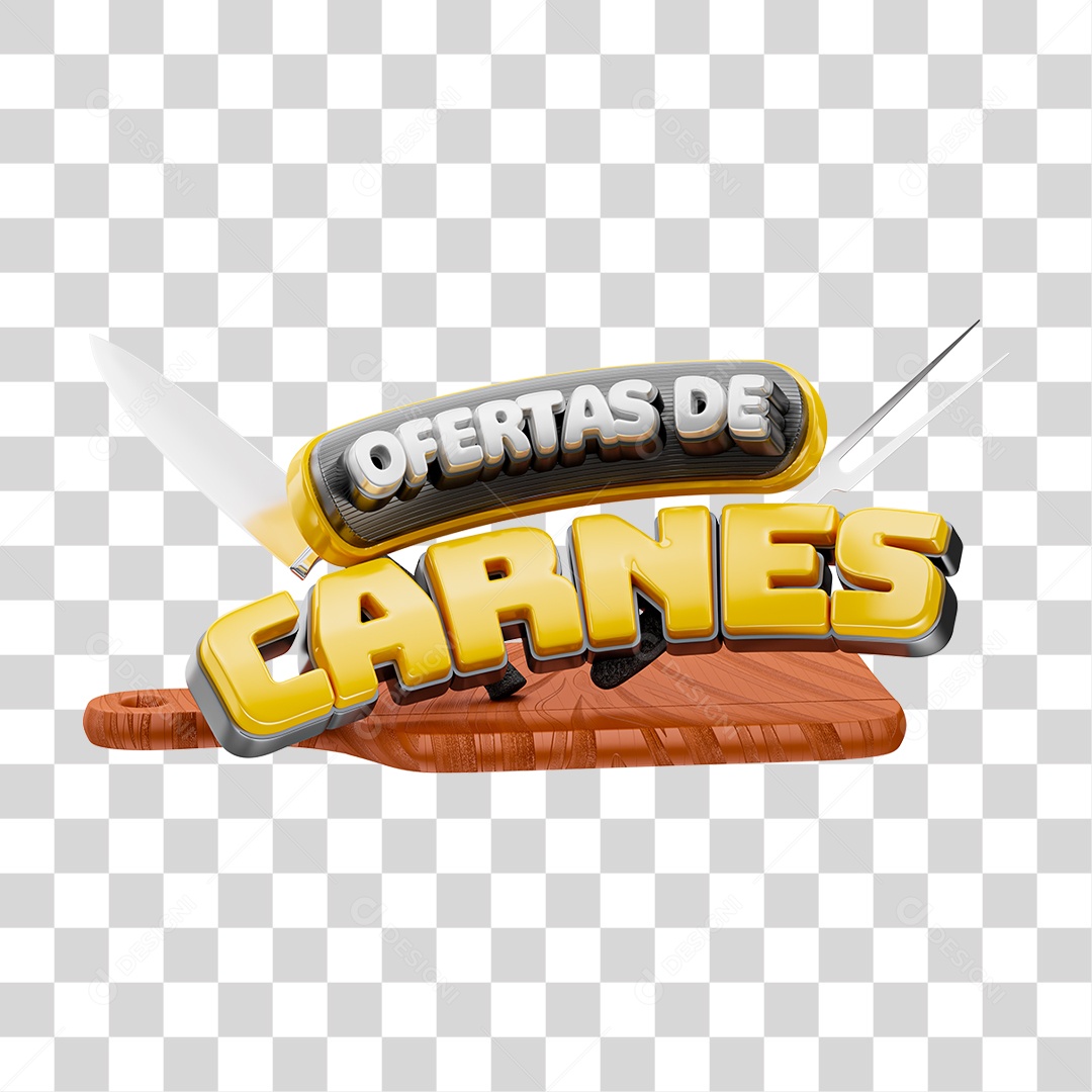 Selo 3D Ofertas Carne PNG Transparente