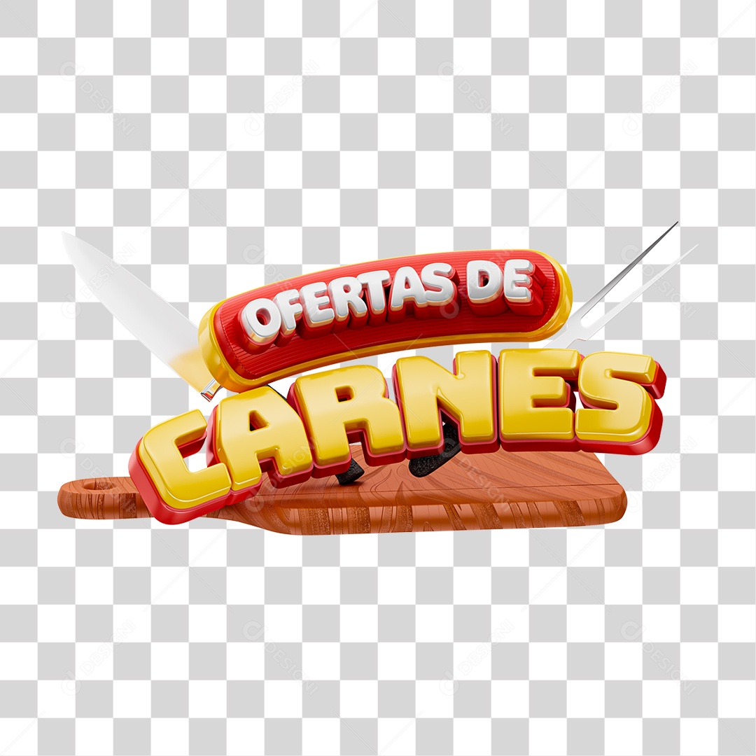 Selo 3D Ofertas de Carne PNG Transparente