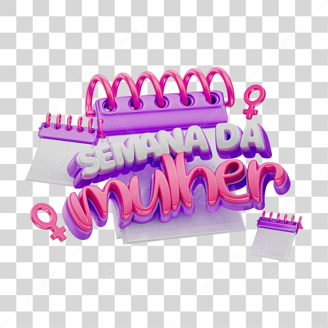 Selo 3D Semana da Mulher PNG Transparente