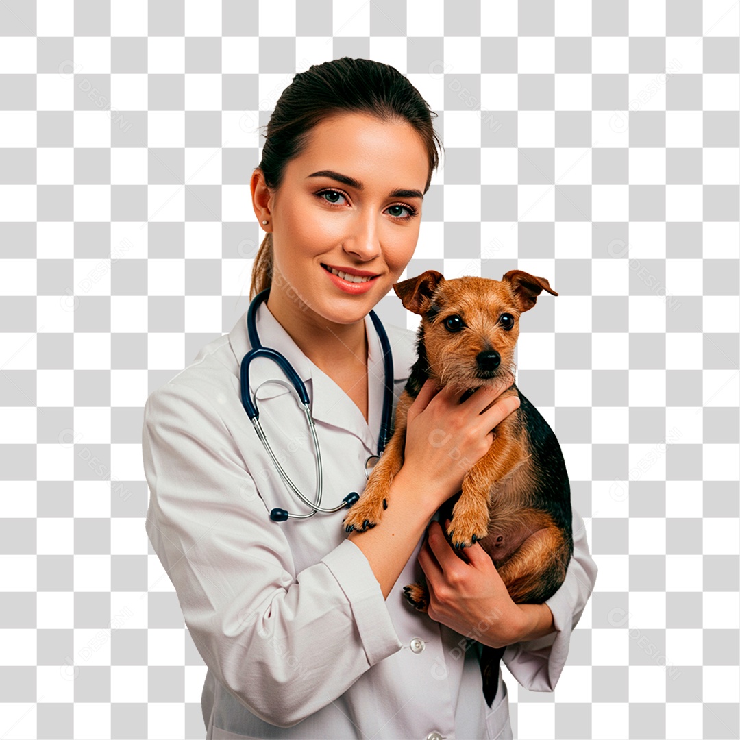 Mulher Segurando Cachorro PNG Transparente