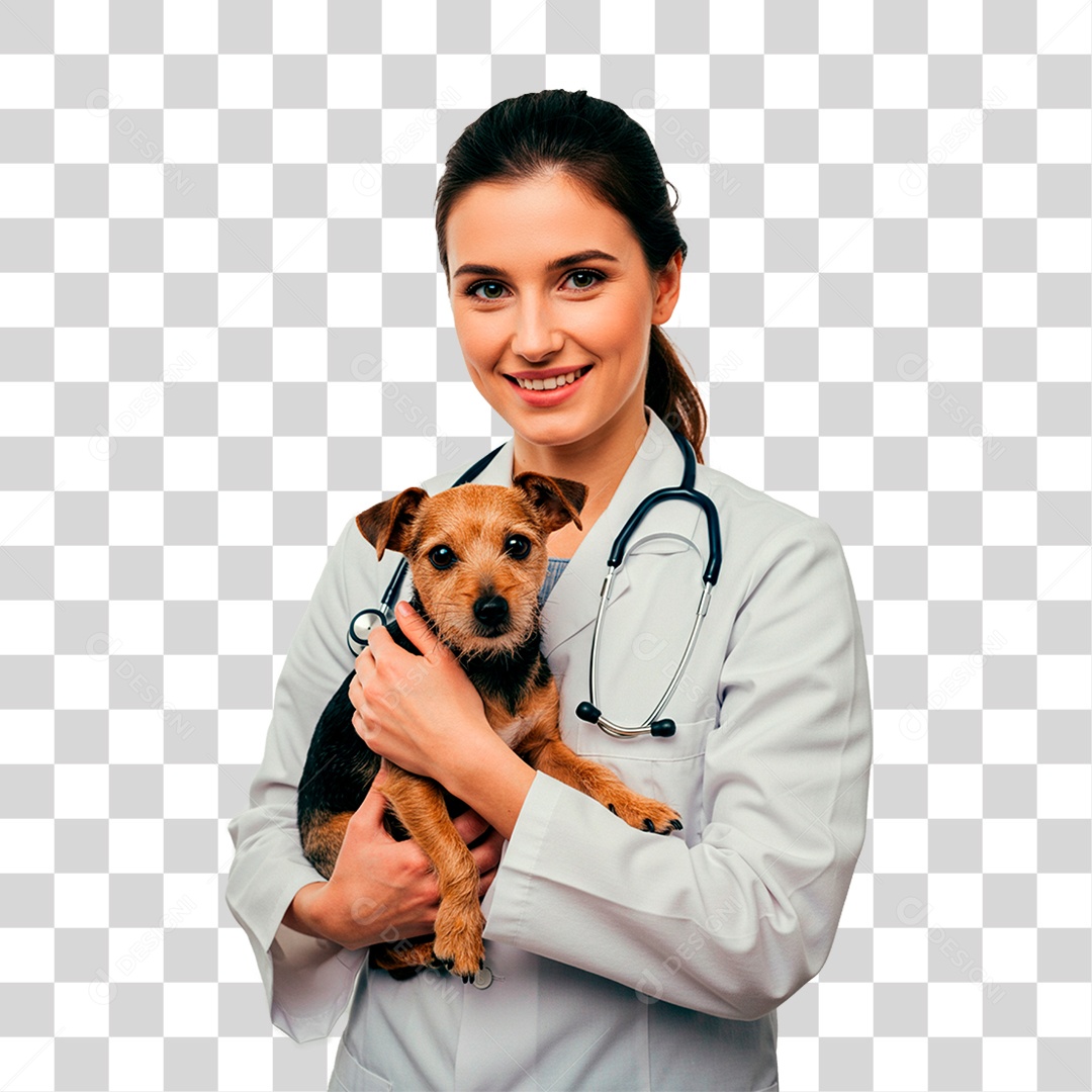 Mulher Segurando Cachorro PNG Transparente