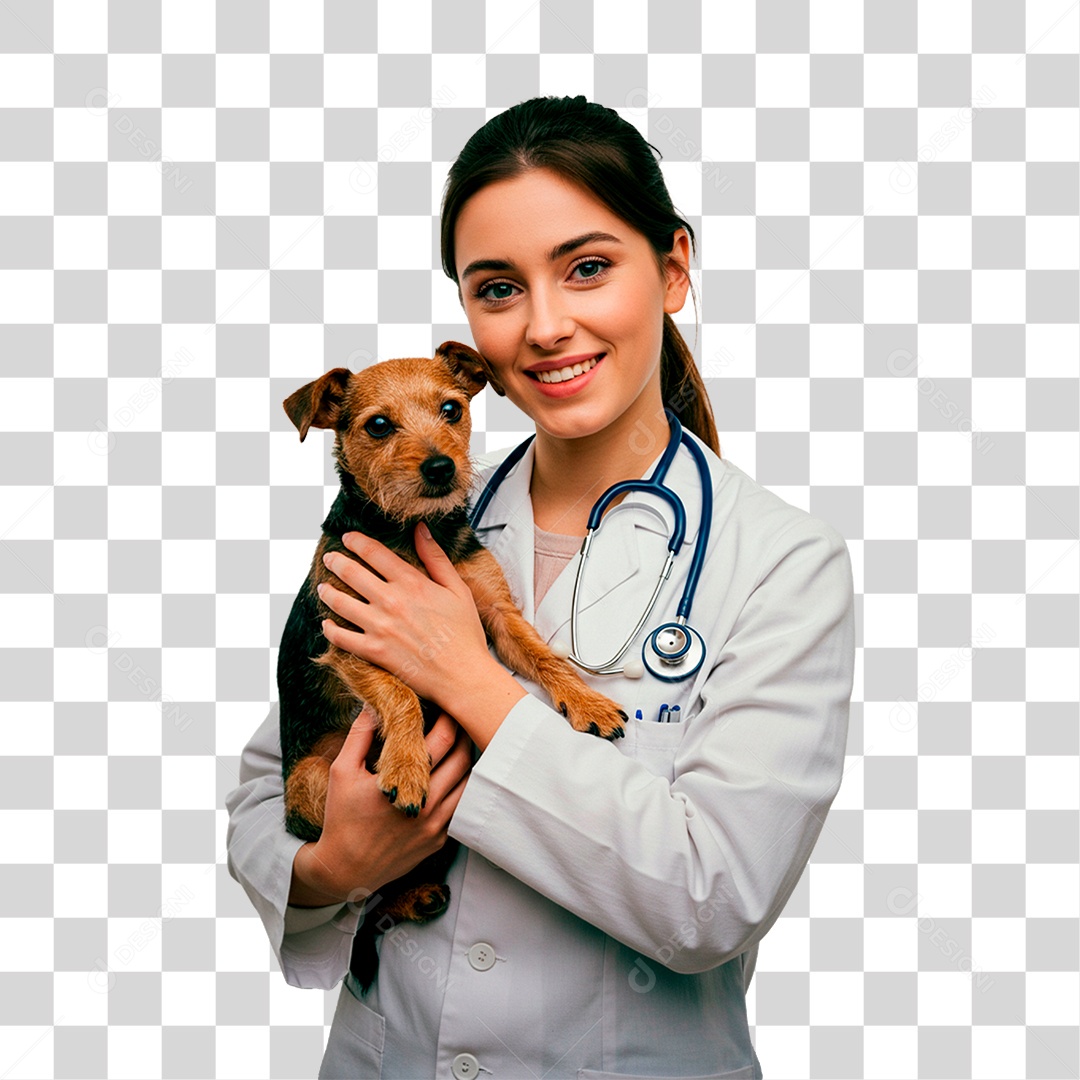 Mulher Segurando Cachorro PNG Transparente