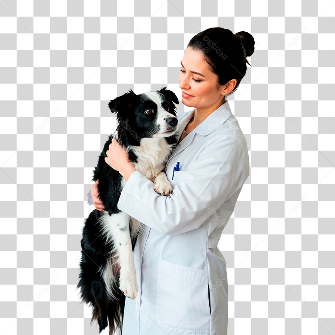 Mulher Segurando Cachorro PNG Transparente