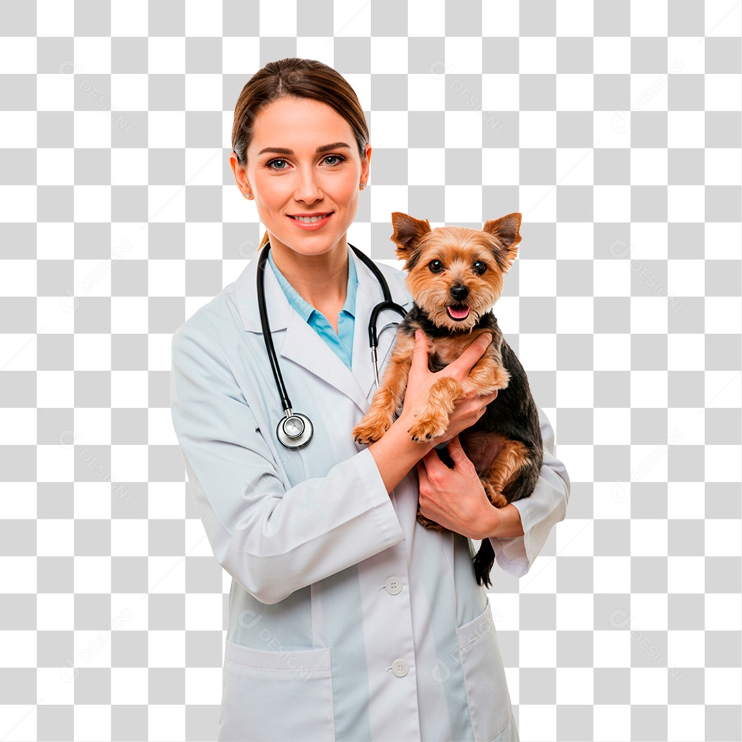 Mulher Segurando Cachorro PNG Transparente