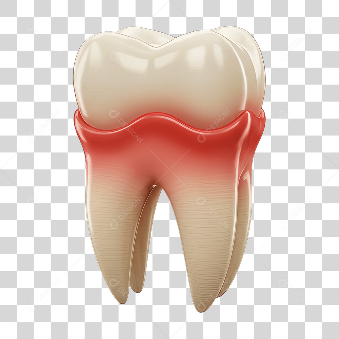 Elemento 3D Dente PNG Transparente