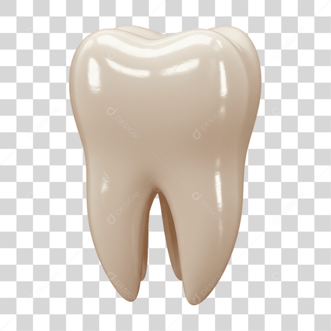 Elemento 3D Dente PNG Transparente