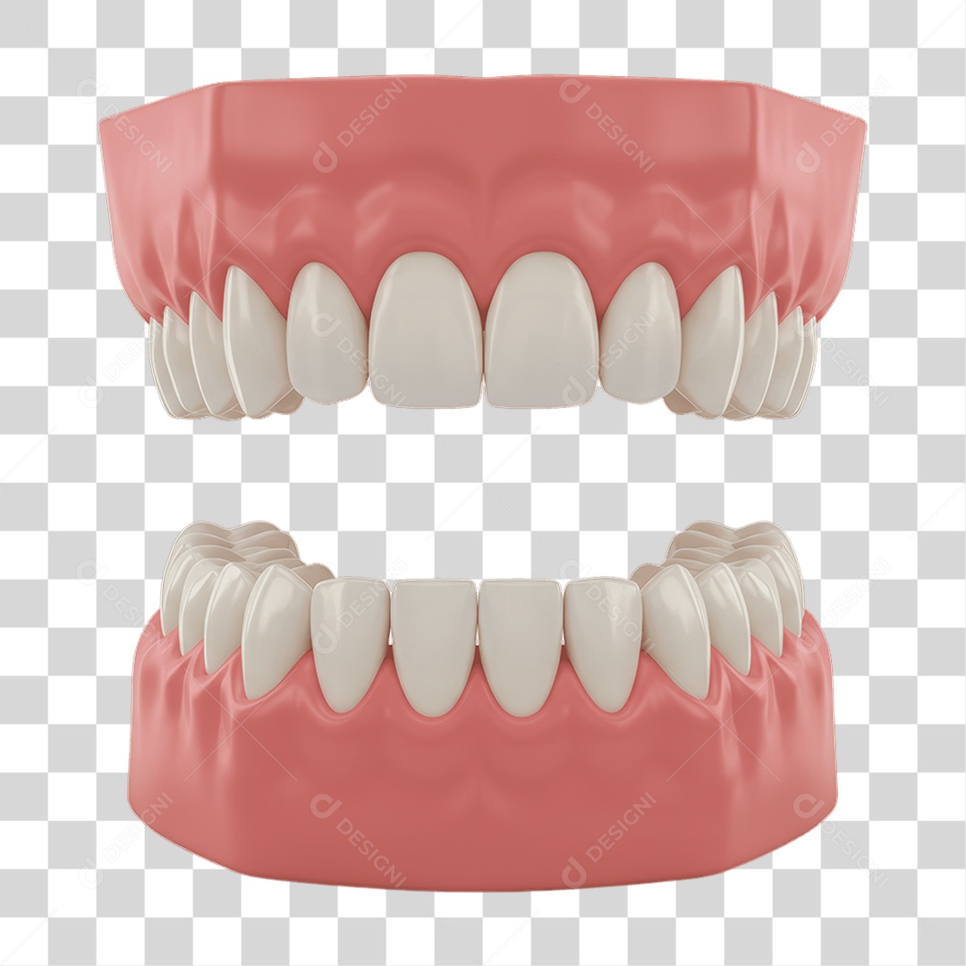 Elemento 3D Dentadura PNG Transparente