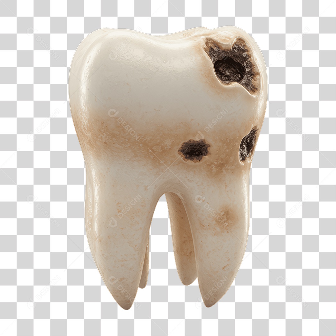 Elemento 3D Dente PNG Transparente