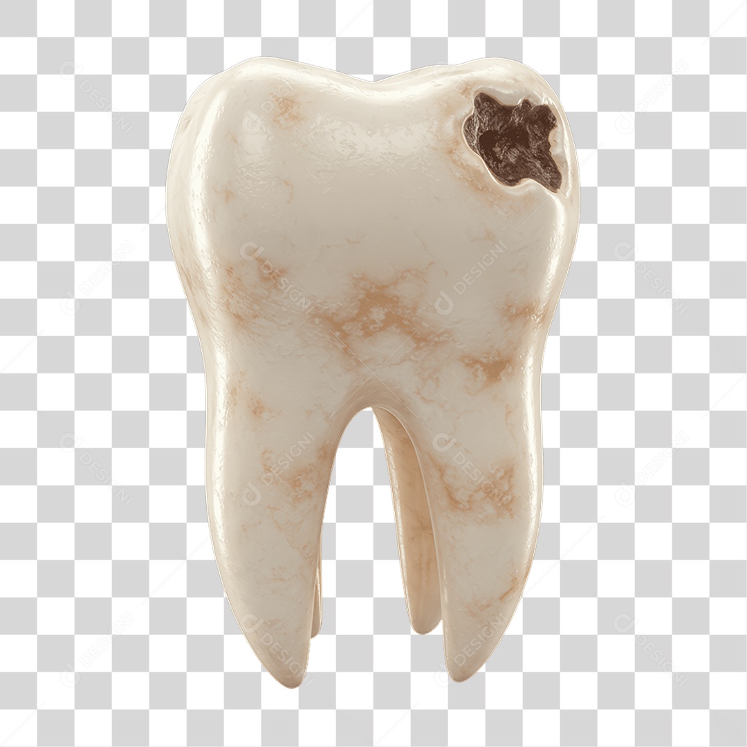 Elemento 3D Dente PNG Transparente