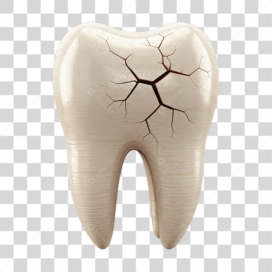 Elemento 3D Dente PNG Transparente