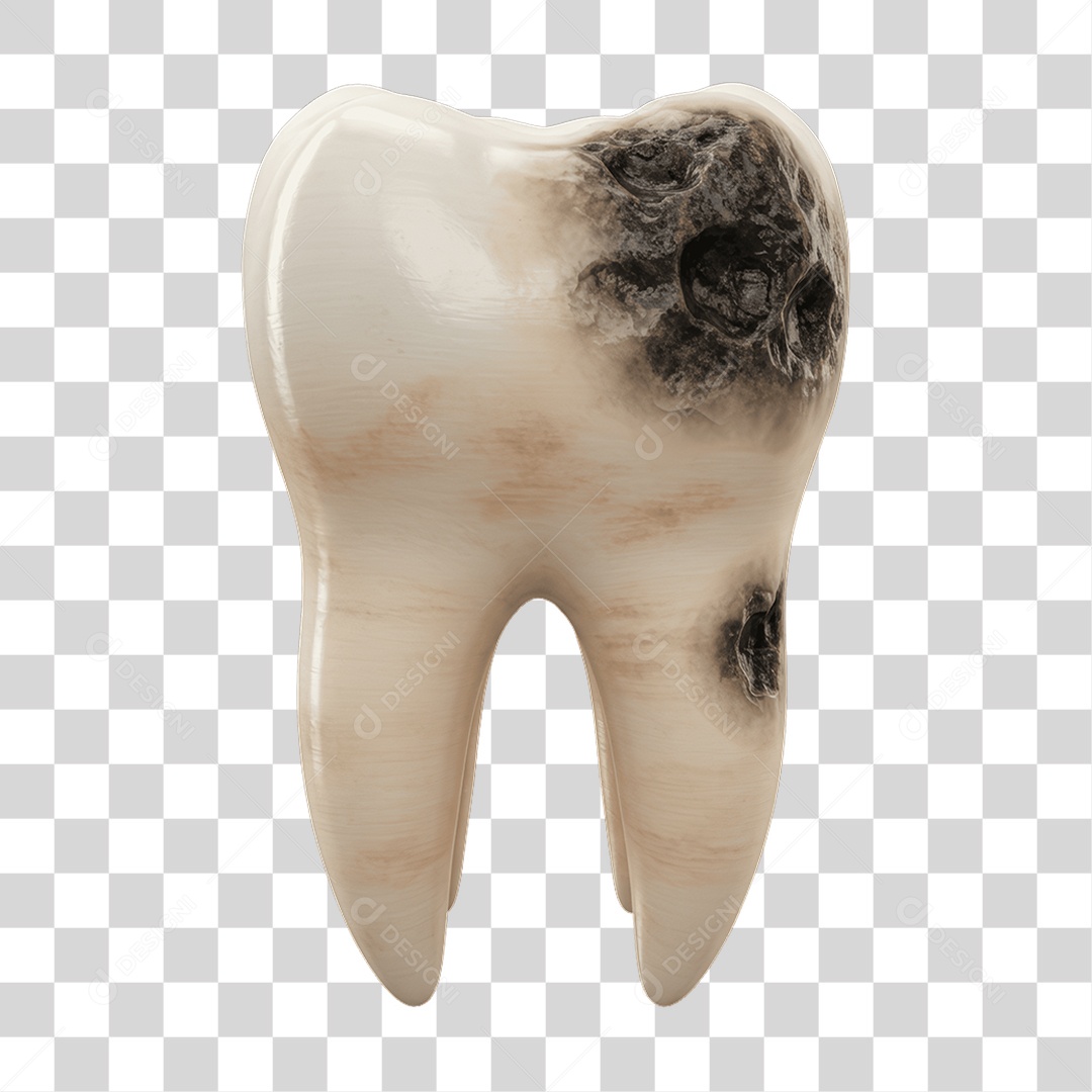 Elemento 3D Dente PNG Transparente
