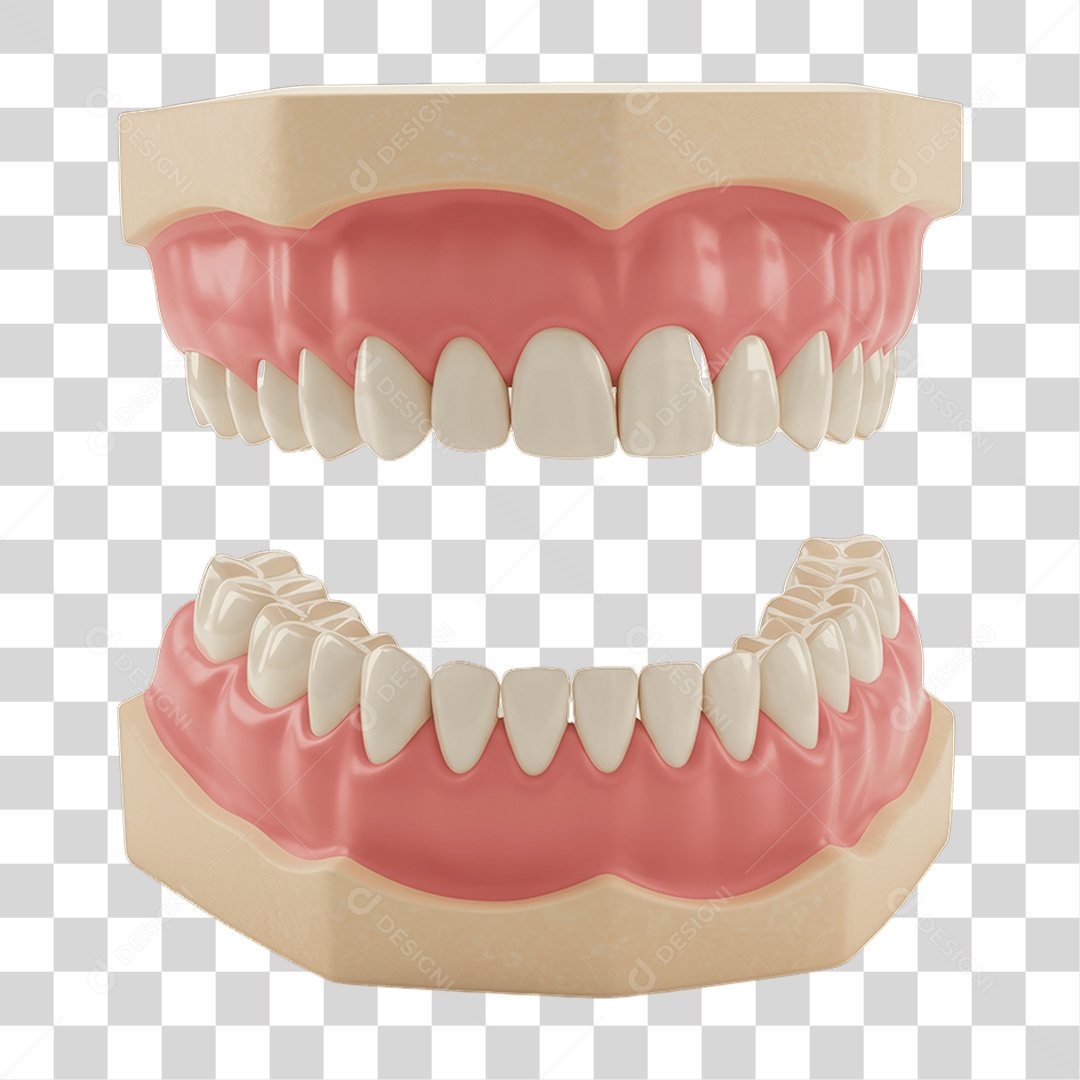 Elemento 3D Dentadura PNG Transparente
