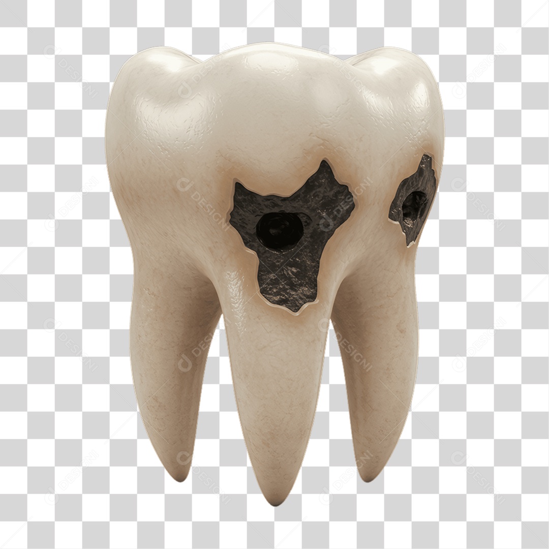 Elemento 3D Dente PNG Transparente