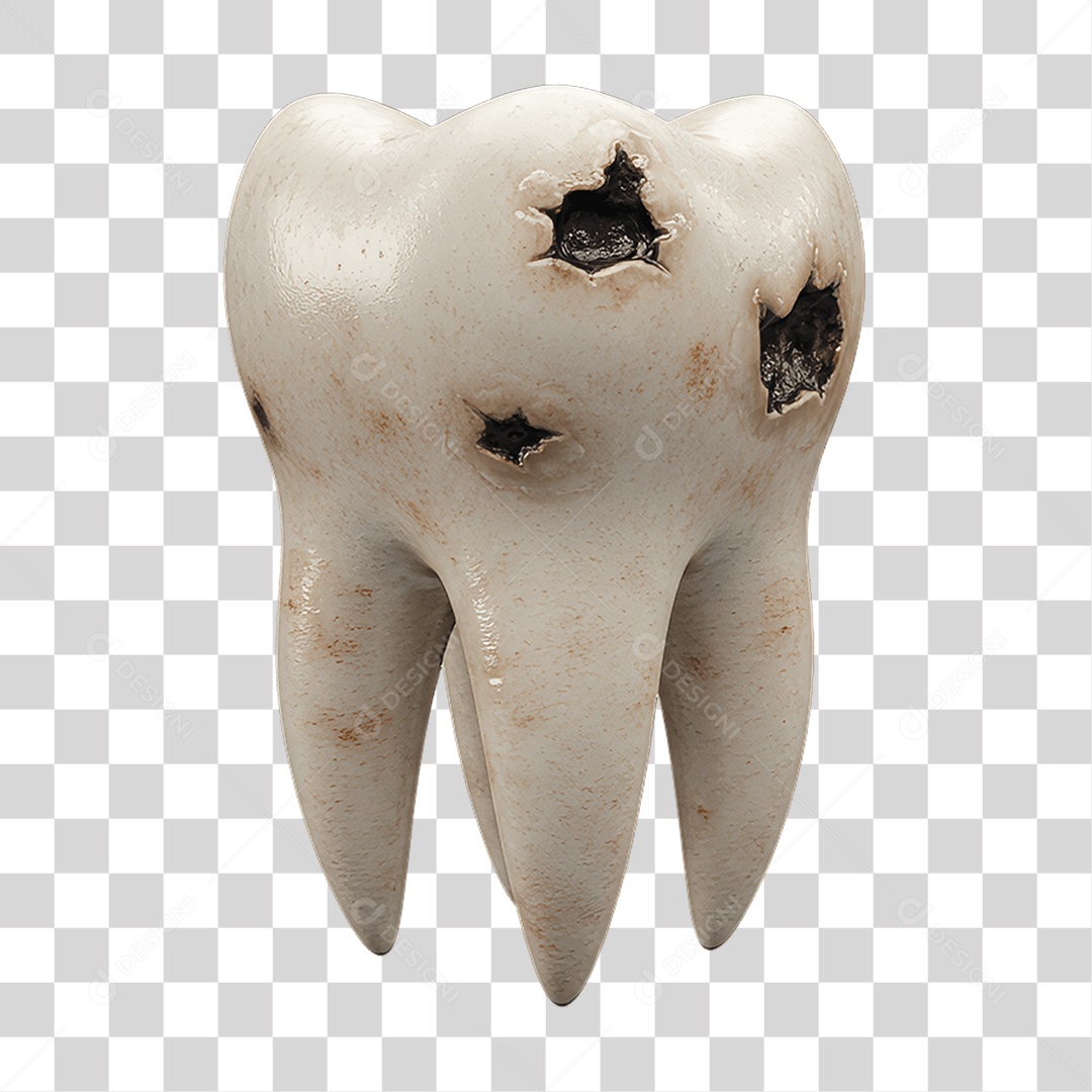 Elemento 3D Dente PNG Transparente