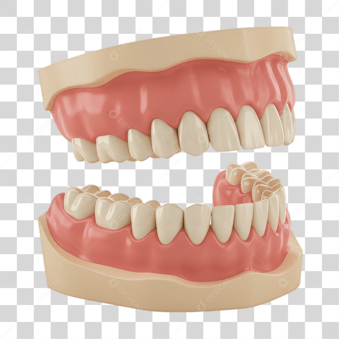 Elemento 3D Dentadura PNG Transparente