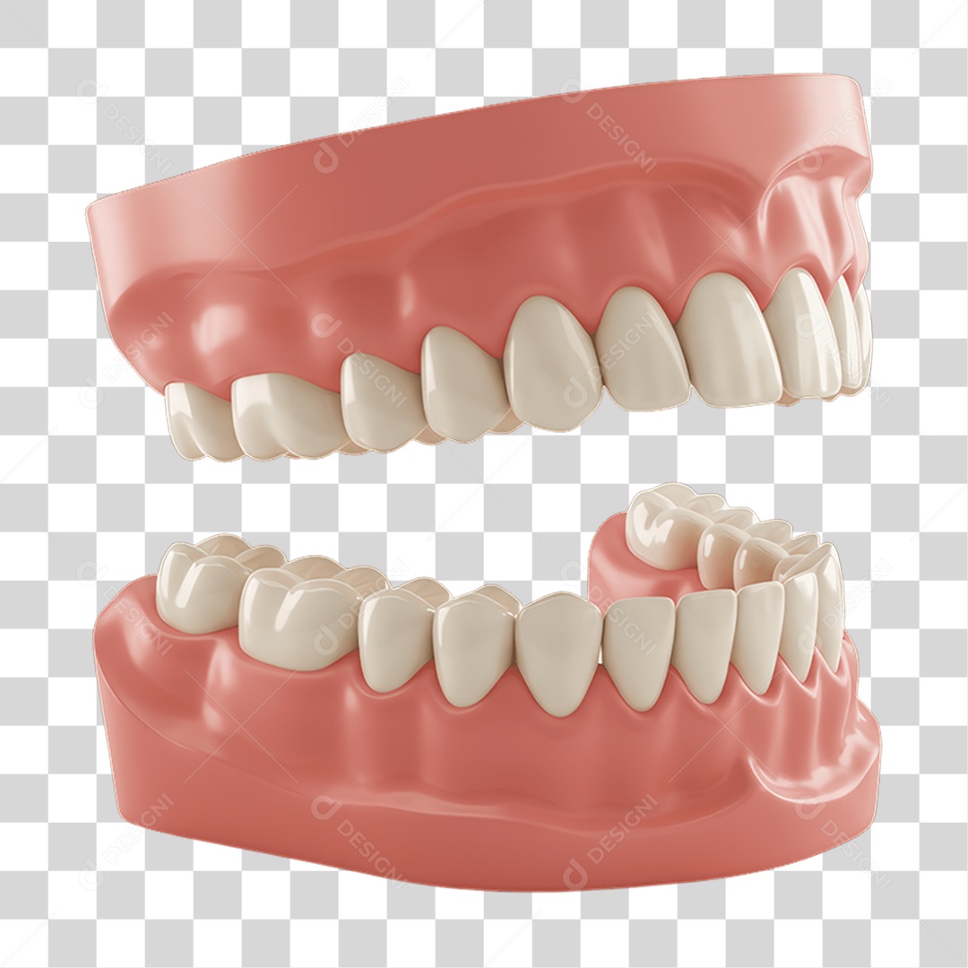 Elemento 3D Dentadura PNG Transparente