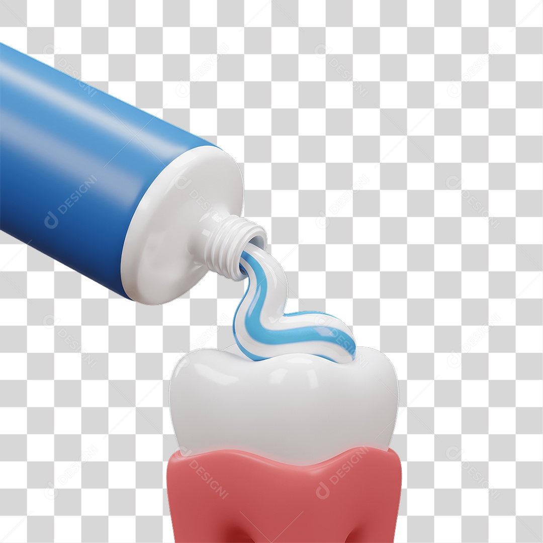 Dente com Pasta PNG Transparente