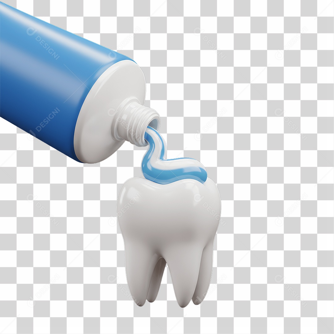 Dente com Pasta PNG Transparente