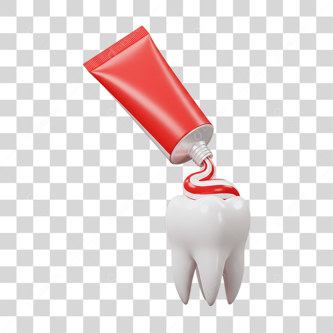 Dente com Pasta PNG Transparente