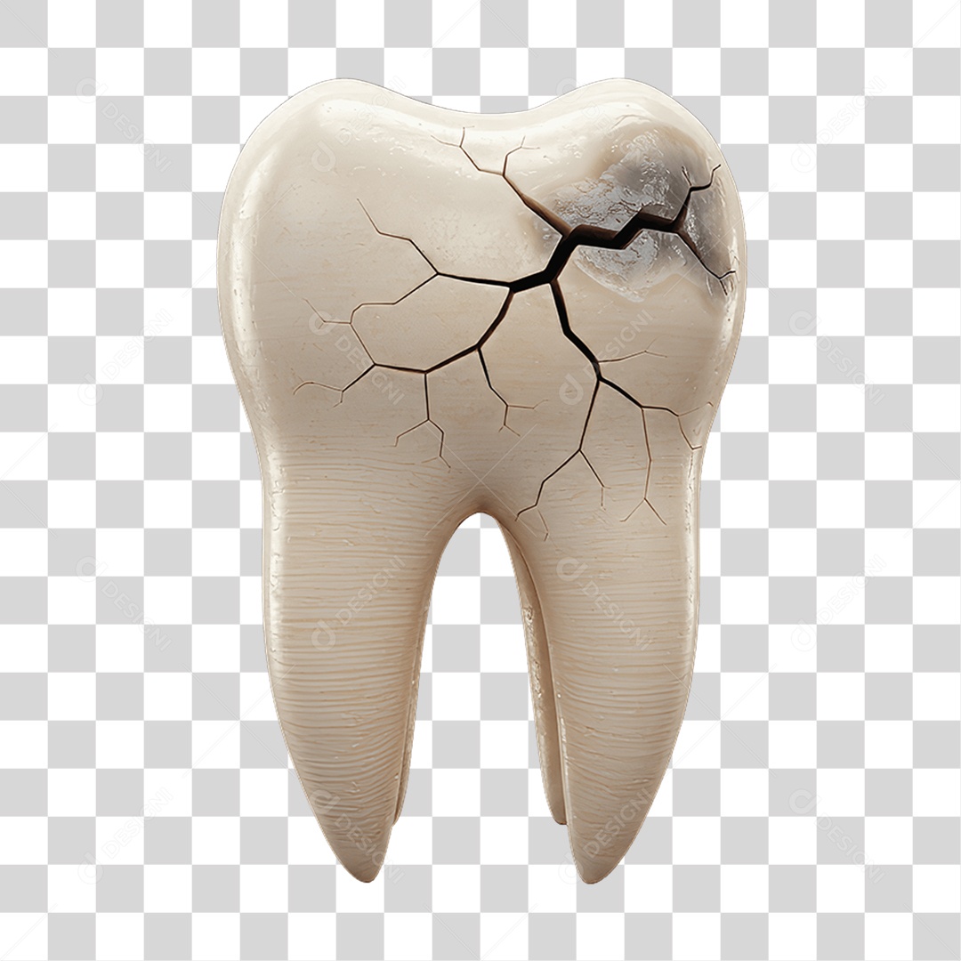 Elemento 3D Dente PNG Transparente
