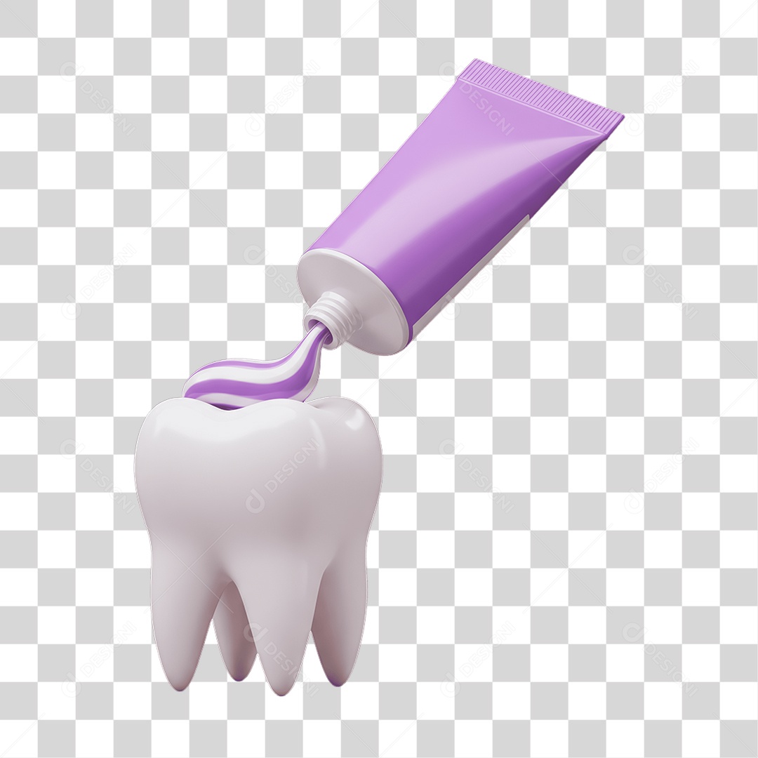 Dente com Pasta PNG Transparente
