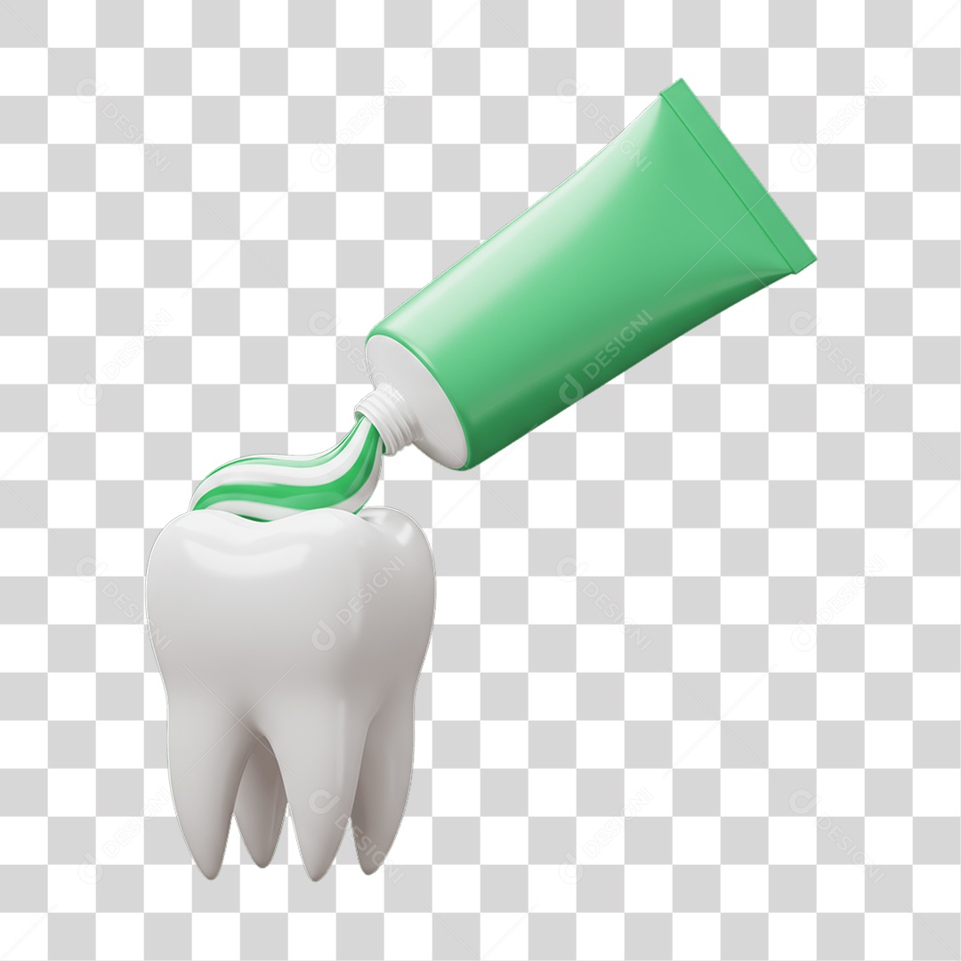 Dente com Pasta PNG Transparente